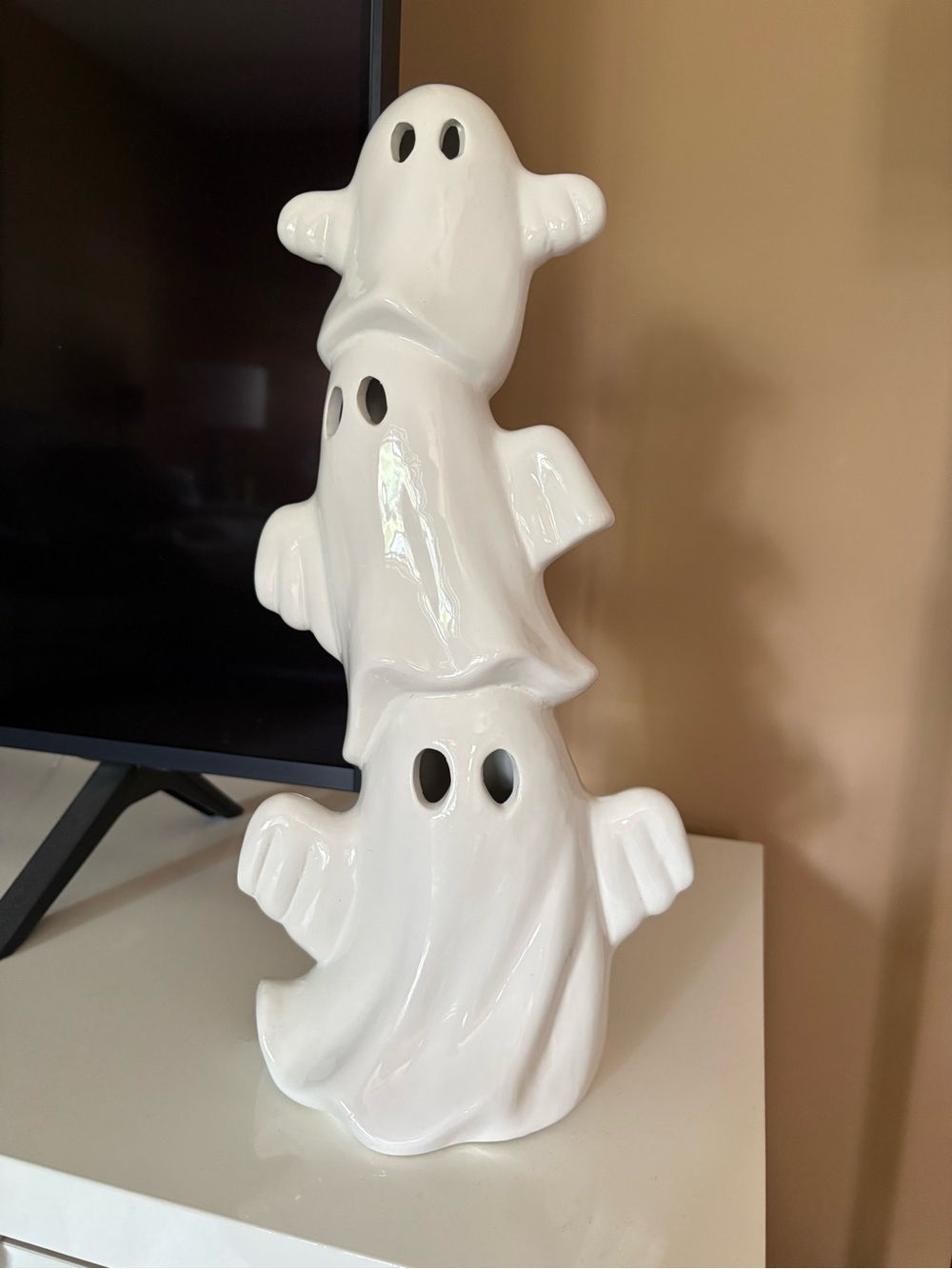White Ceramic Ghost Stack Home Décor